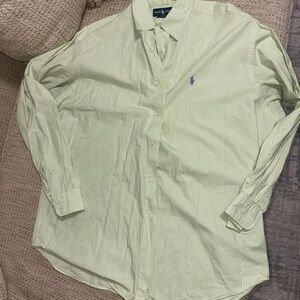 Ralph Lauren Men's Light Green Striped Shirt